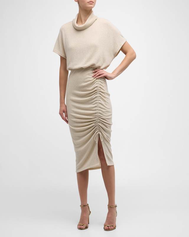 Iliana Ruched Shimmer Sheath Dress